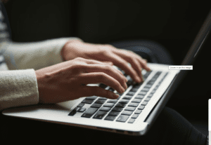 Person using laptop photo